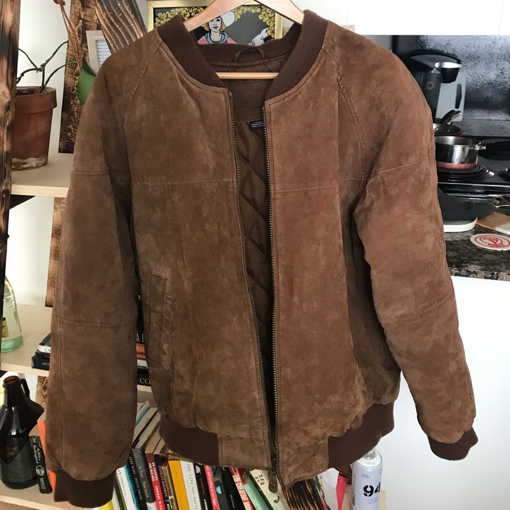 Genuine leather vintage Route 66 bomber